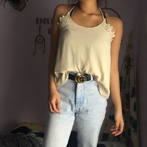 Crochet Lace trim Tank